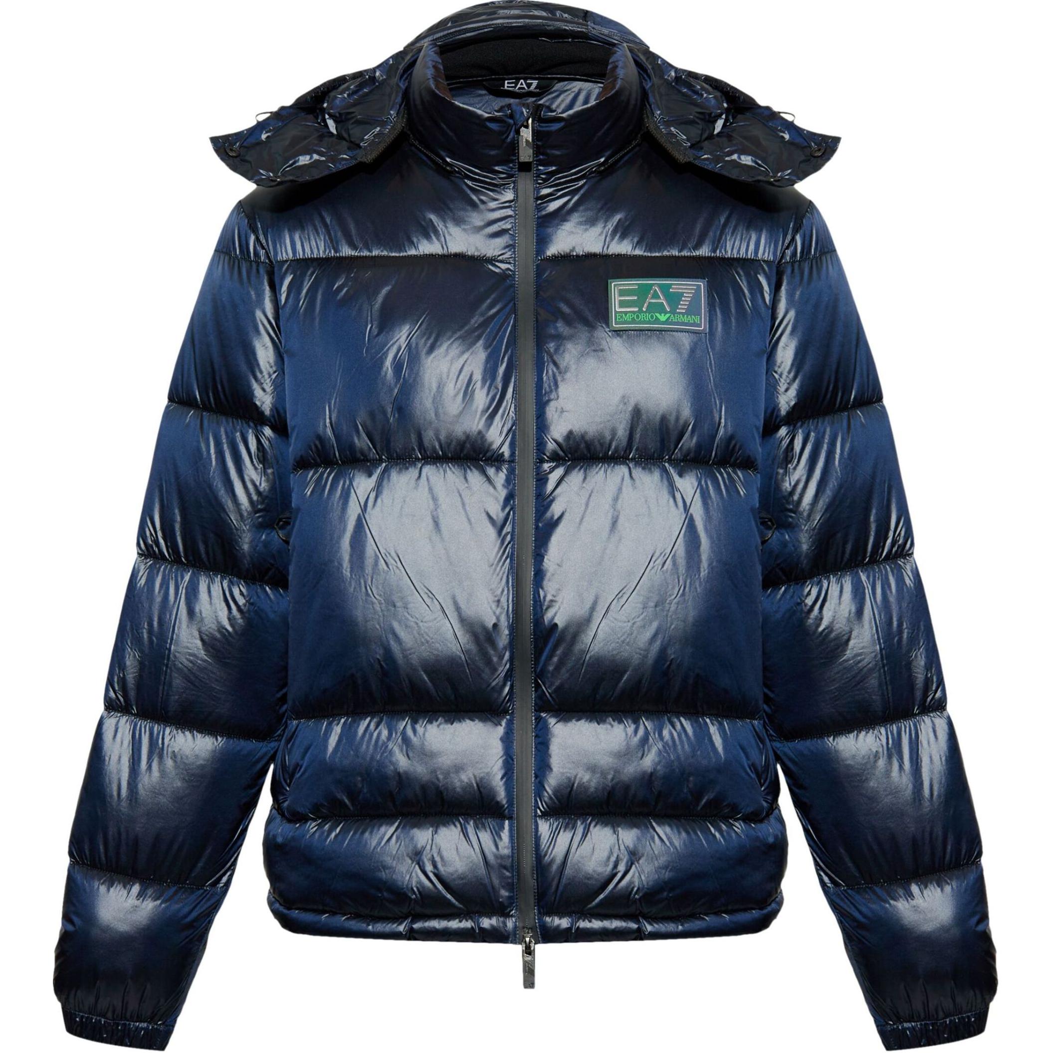 

EMPORIO ARMANI Пуховик с логотипом Ea7, Marine Blue