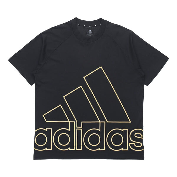 

Футболка u big logo t sports stylish printing round neck short sleeve black Adidas, черный