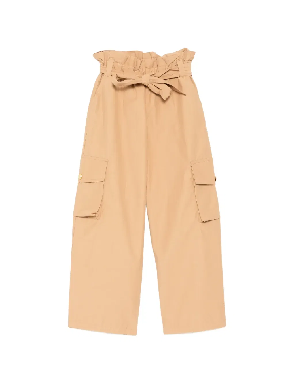 Брюки с поясом на талии Balmain Kids, коричневый