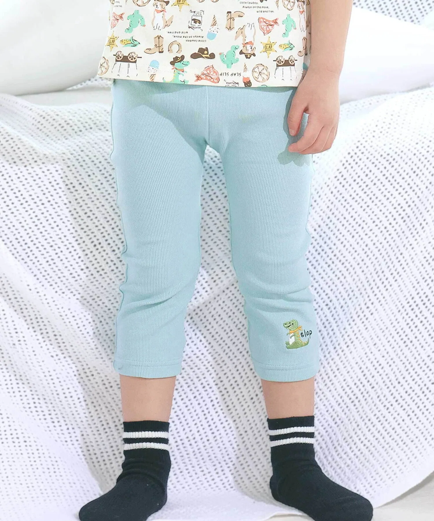 Детские брюки 7/8 SLAP SLIP с вышивкой и резинкой синие