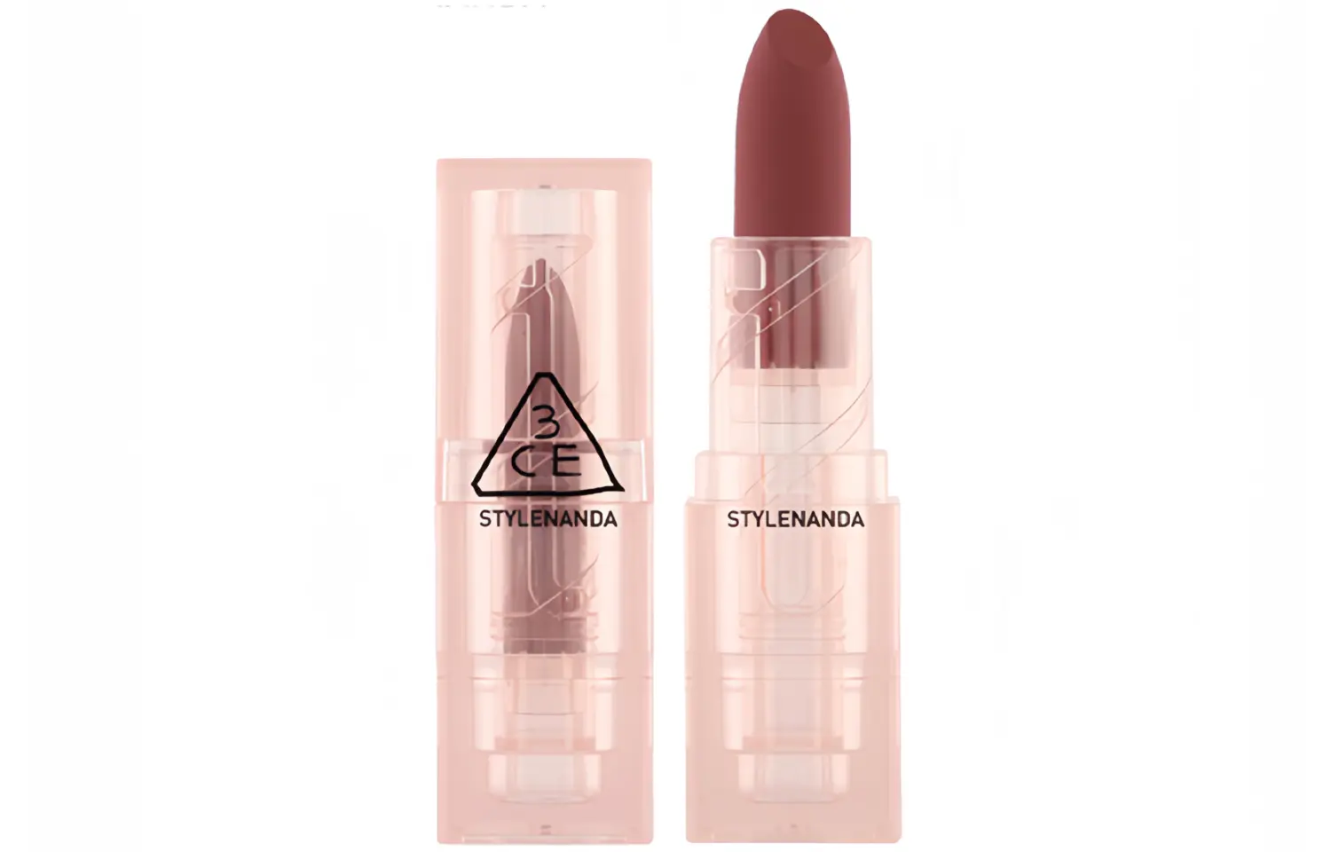 

Акриловый прозрачный футляр для помад матовый натуральный оттенок легко растушевывается 3CE