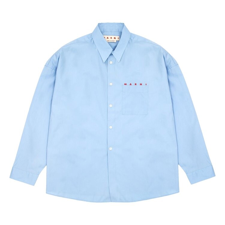 

Рубашка Marni Logo Popeline Shirt, синий