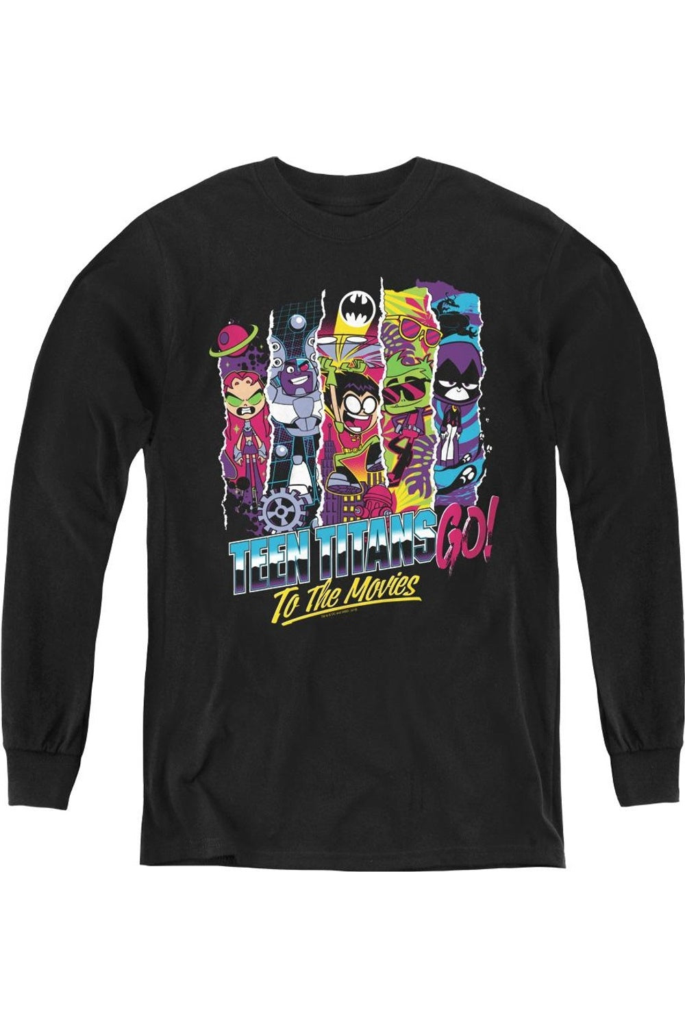 

Футболка с длинным рукавом Teen Titans Go To The Movies для подростков Gildan, черный