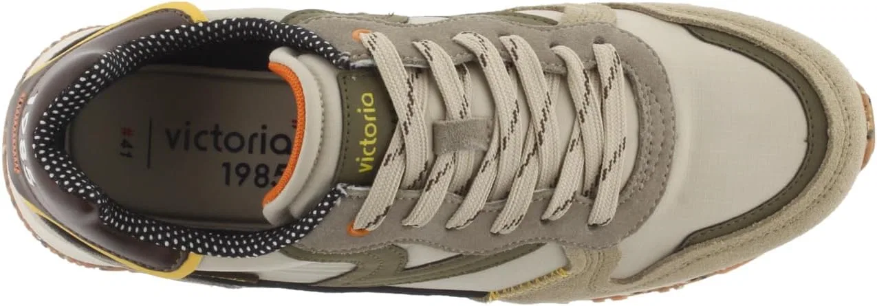 Мужские низкие кроссовки Victoria 1985 Low-Top Leggera из нейлона, цветной и натуральной кожи с ретро-логотипом, артикул 8802114, Taupe — фото 4