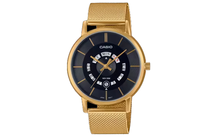 

Стандартная серия Кварцевый механизм Наручные часы на стальном браслете Мужские часы Черный циферблат CASIO