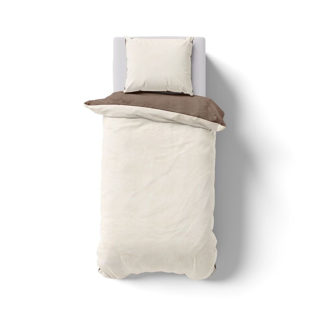

Флисовое двустороннее постельное белье 135х200 80х80 см Cashmere Touch Plush натуральная нуга Arle-Living