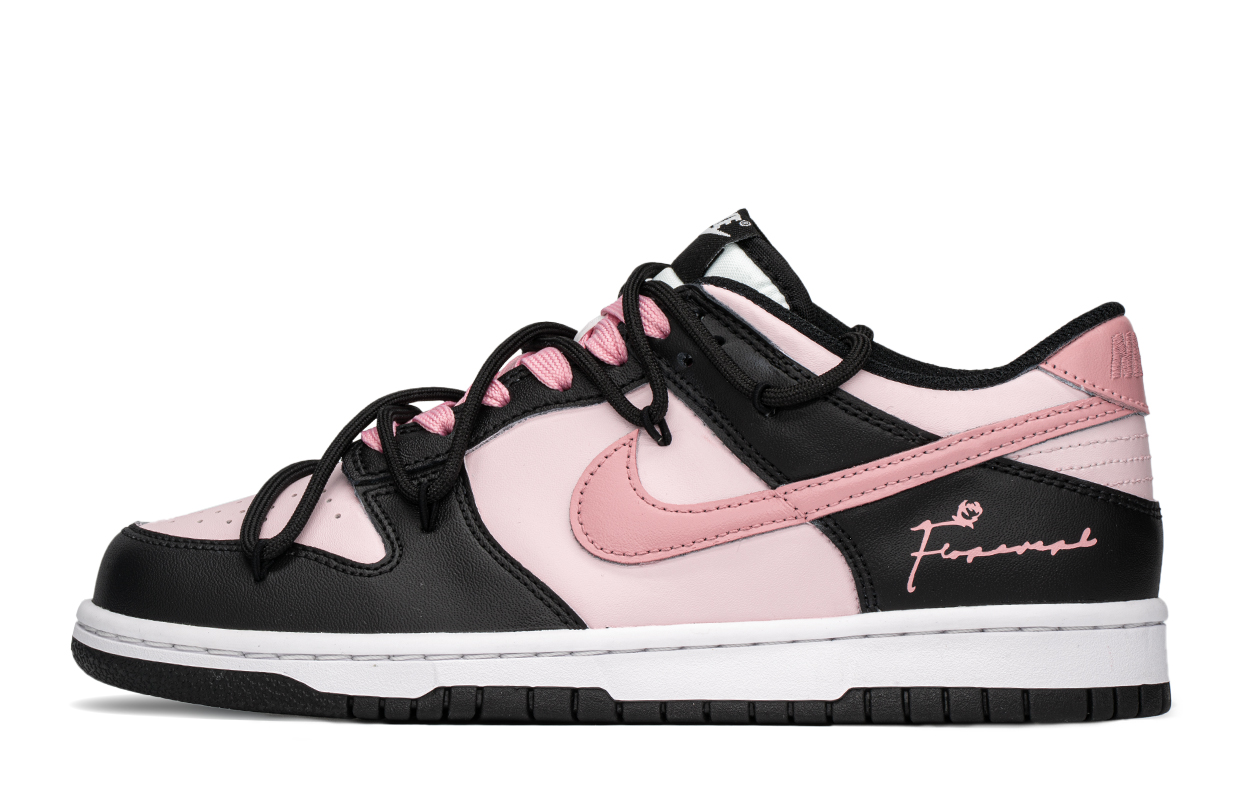 

Nike Dunk Противоскользящие Износостойкие Низкие Детские Скейтбординговые Кроссовки Черные Розовые Подростковые