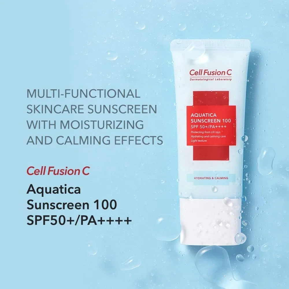 Солнцезащитный крем Cell Fusion C Aquatica Sunscreen SPF 50+ PA++++, 50 мл, белый — фото 2