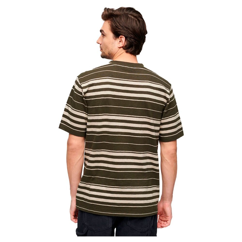 Футболка Superdry Relaxed Fit Stripe Short Sleeve Round Neck, зеленый — фото 2