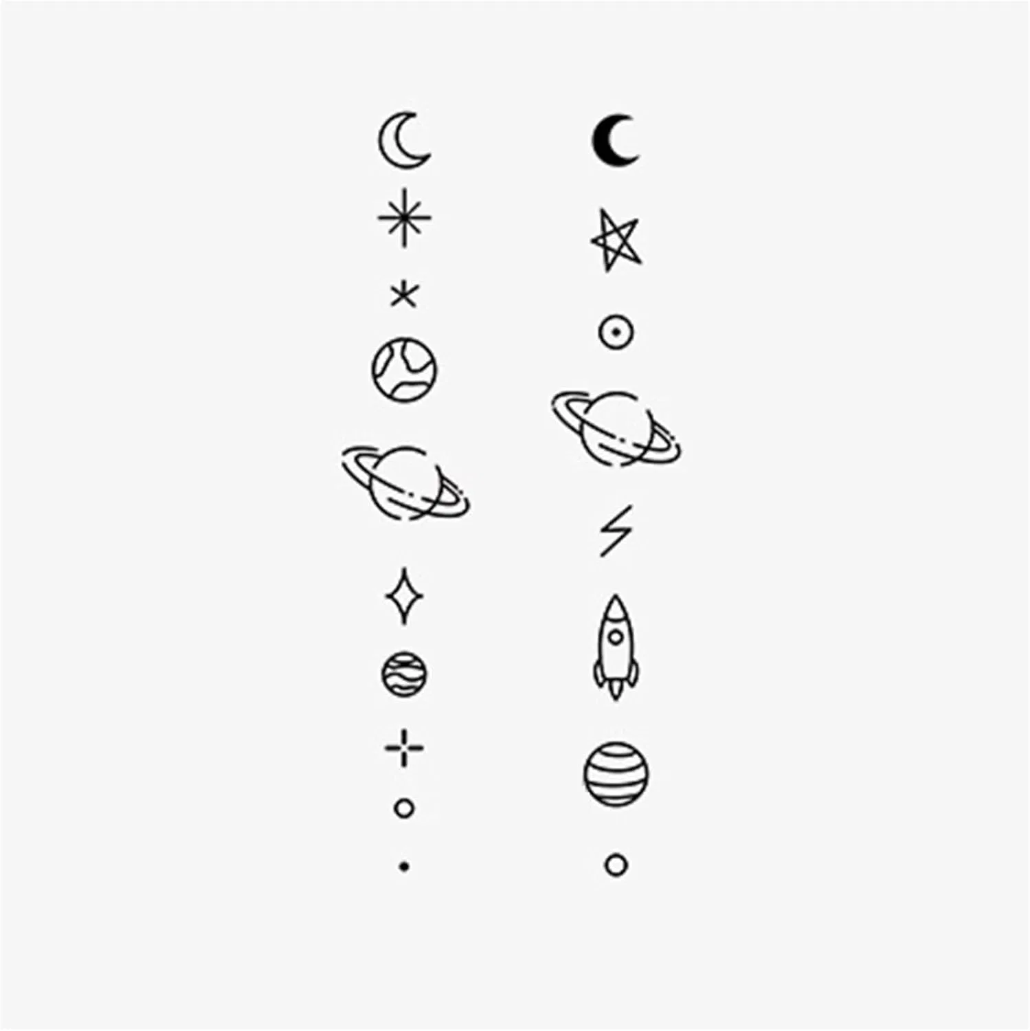 Временные татуировки Solar System Planets Earth, черный, 4 шт