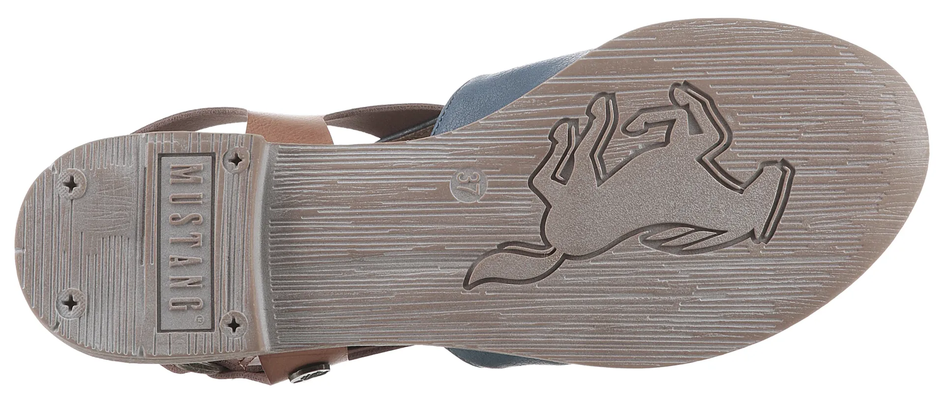 Босоножки Mustang Shoes с ремешками, летние туфли, босоножки, каблук-блок, с застежкой-липучкой, коричневый — фото 3