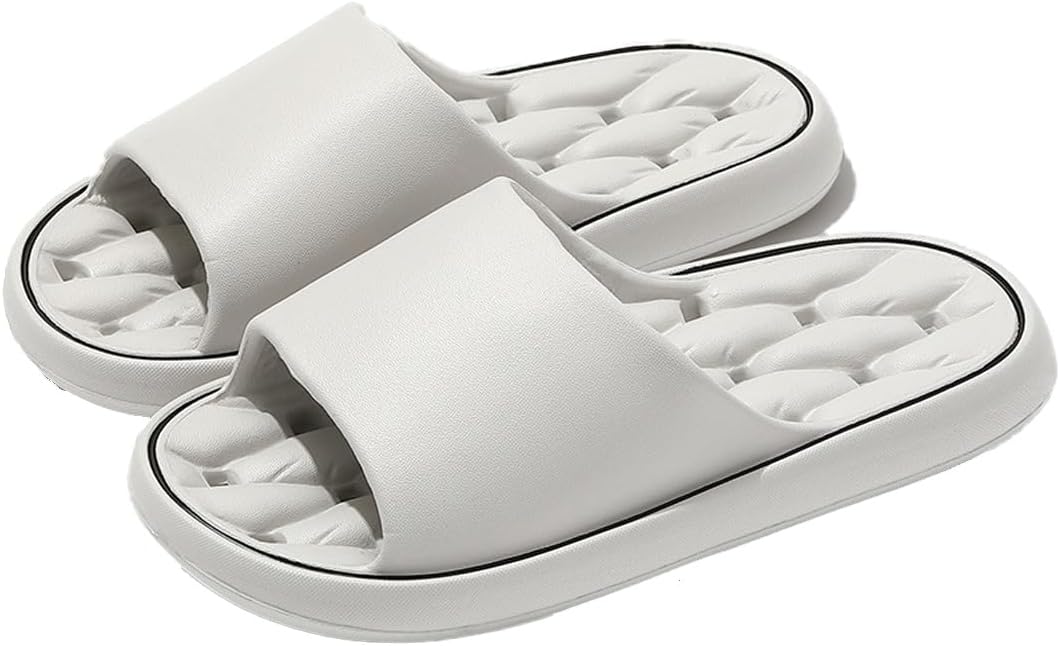 

Женские и мужские шлепанцы для душа oukisam, быстро сохнущие, легкая подошва, нескользящие шлепанцы для ванной, серый