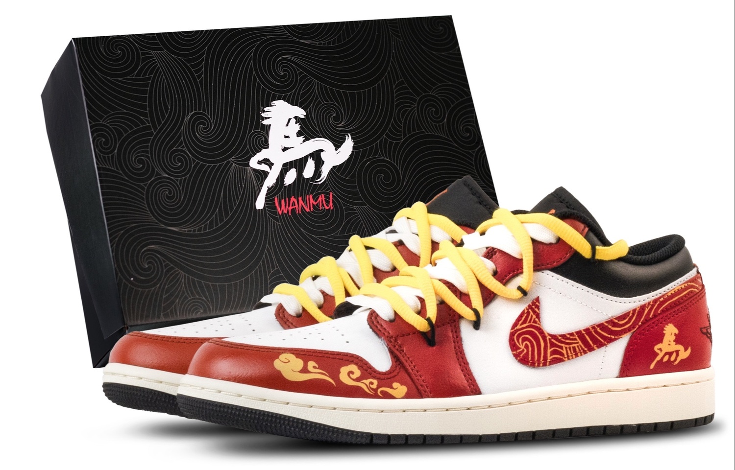 

Jordan Кроссовки Air 1 Ryoma Spirit Abrasion Resistant Low top Vintage Basketball Shoes Unisex White Red