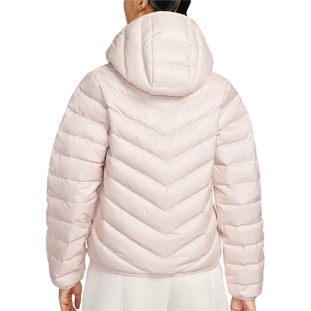 Куртка Therma FIT FW25 Sportswear Windpuffer WINDRUNNER Down женская Nike, серо-розовый/белый — фото 4