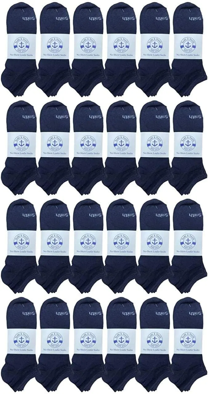 Yacht & Smith, 24 пары тонких, удобных, легких, дышащих спортивных носков оптом, 24 Pair Navy 6-8