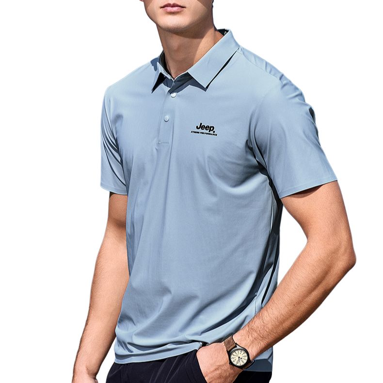 

Футболка-поло мужская с тонким воротником Jeep, haze синий