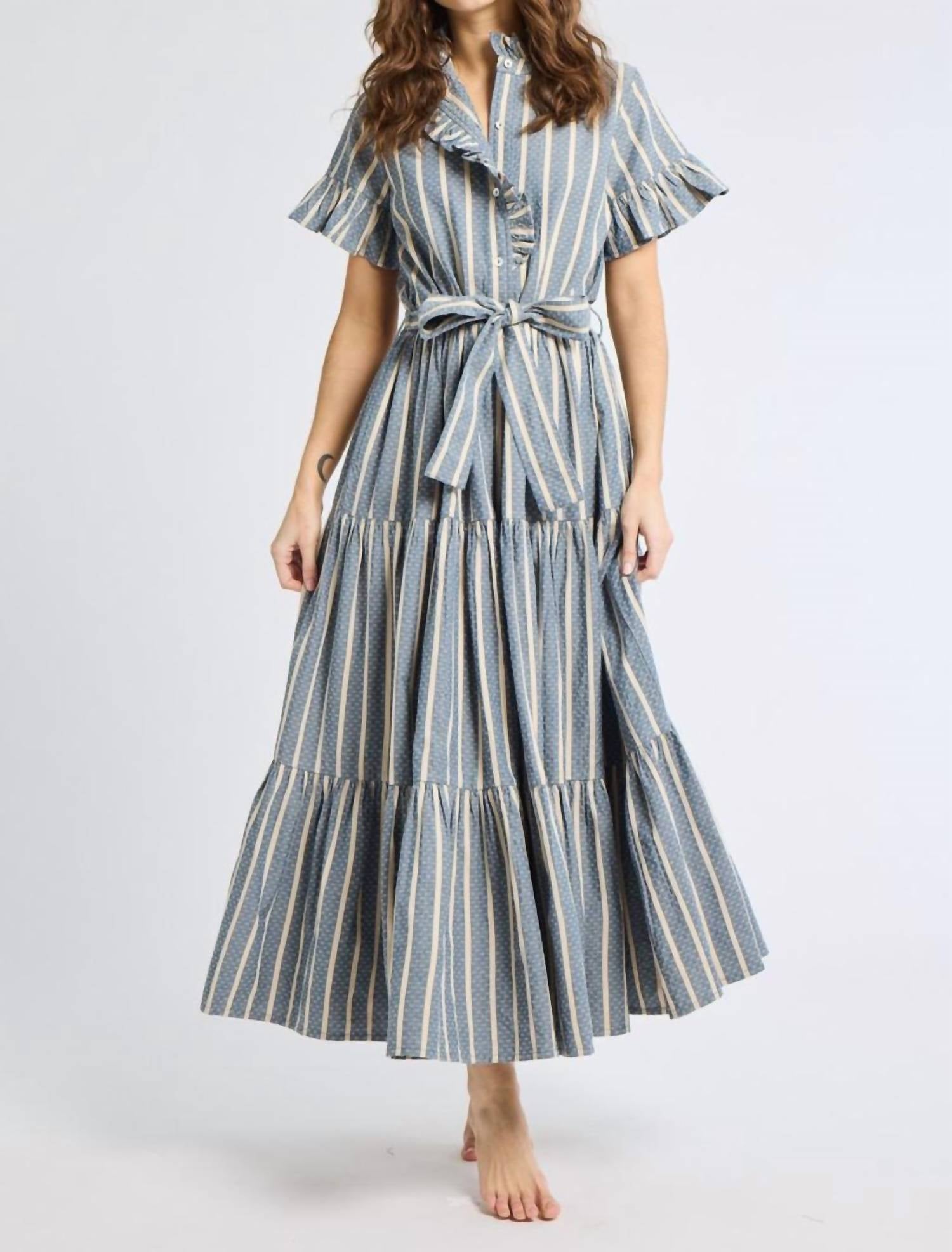 

Платье макси Victoria из ткани шамбре в полоску Mille, Chambray Stripe