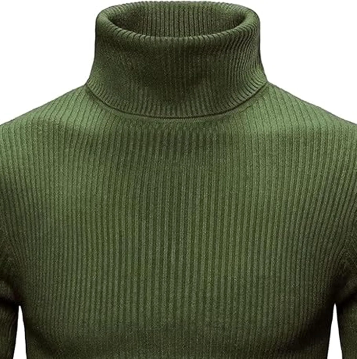 

Толстовка-водолазка для мужчин Casual Slim Fit однотонная вязаная DGHM-JLMY