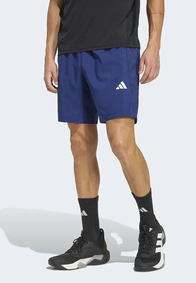 Шорты спортивные, базовые тканые, Workout Essentials Adidas, темно-синий