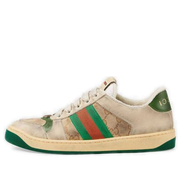 Кроссовки screener 'distressed green orange' Gucci, бежевый