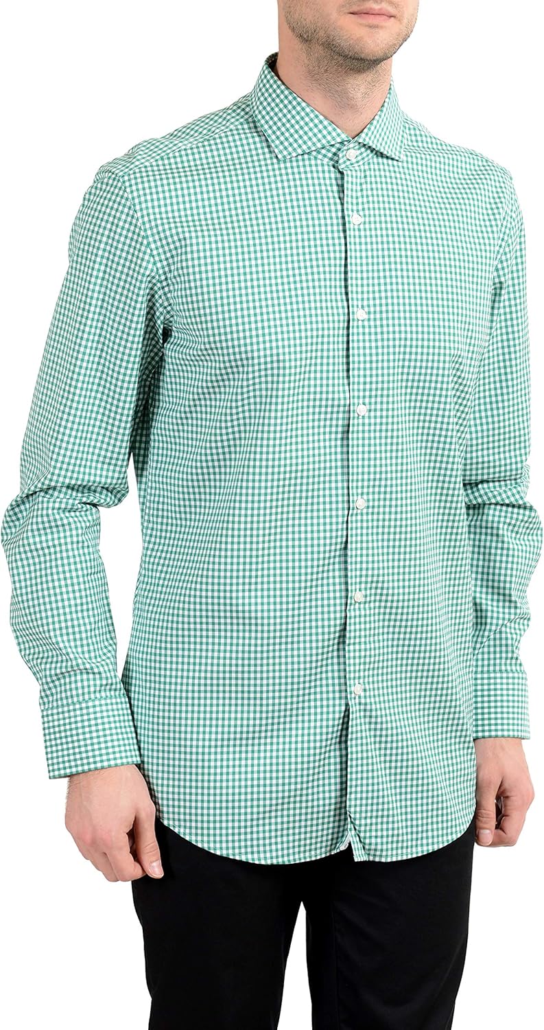 

Hugo Boss "Jery мужская стройная клетчатая рубашка с длинным рукавом размер US, Multi-Color