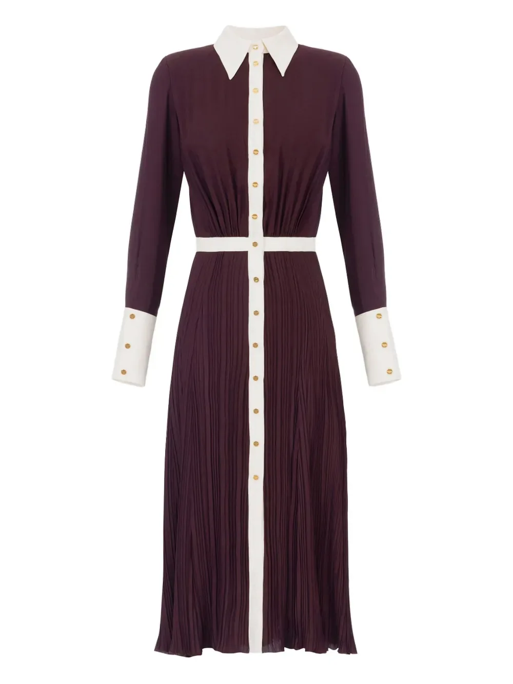 

Плиссированное миди-платье с воротником Elisabetta Franchi, фиолетовый