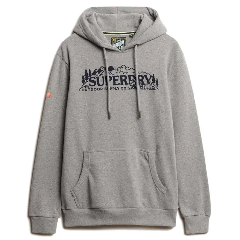 

Худи Superdry Outdoor Scene Relaxed Fit, серый