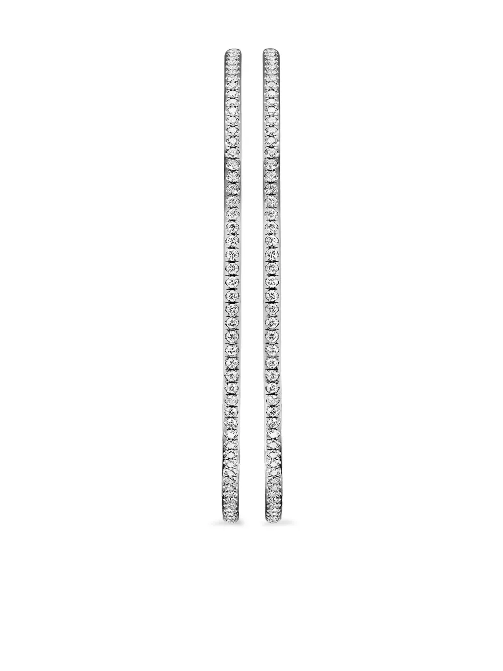 

Серебряные серьги-кольца с бриллиантами David Yurman, серебяный