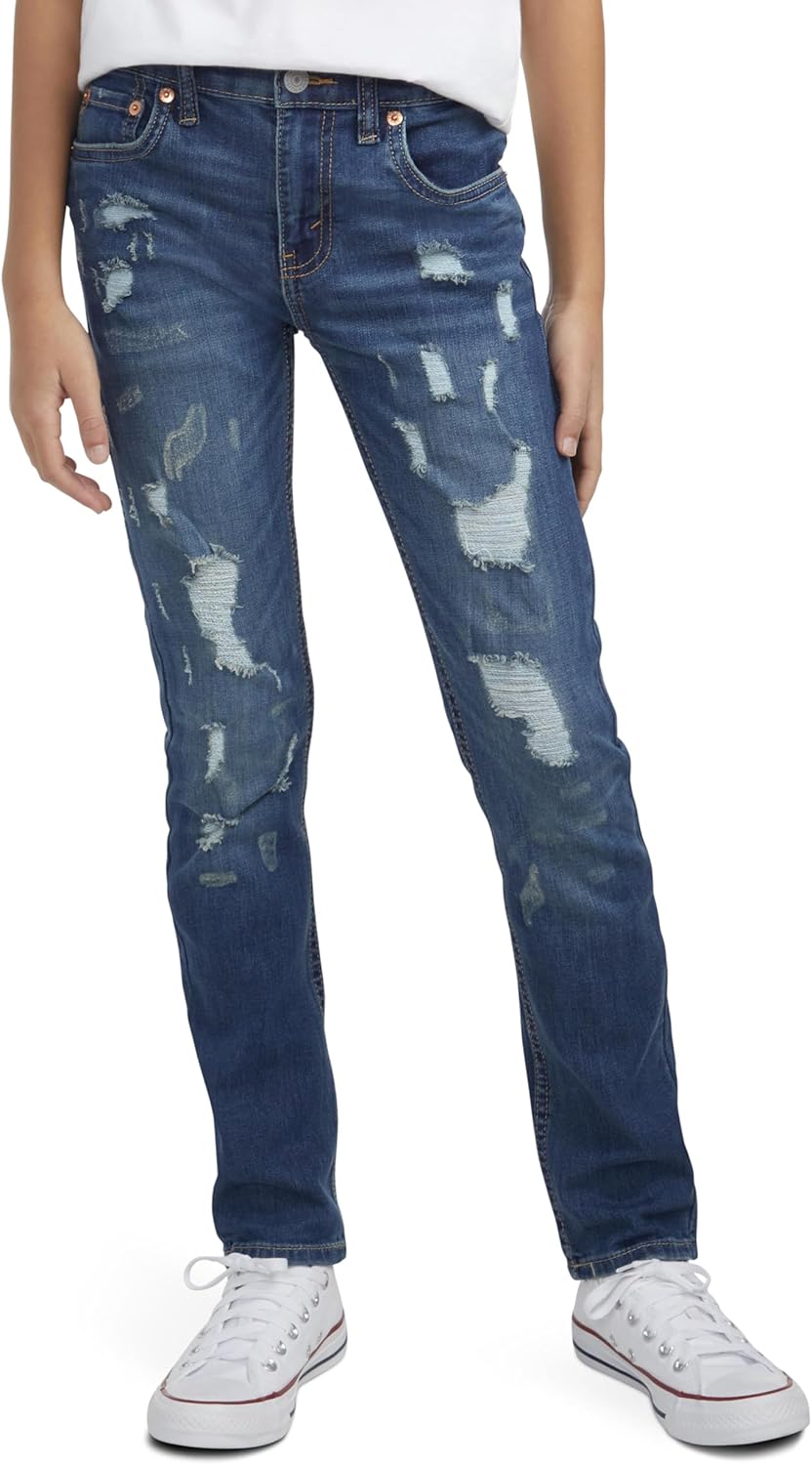 Джинсы Levi's Boys 510 Skinny Fit Destructed, Paper Shredder — фото 2