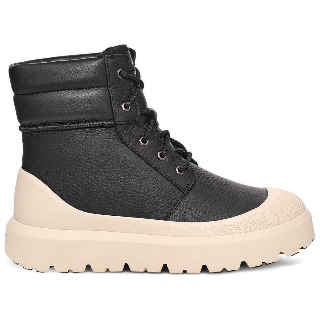 Мужские ботинки UGG Neumel High кожаные с резиновой подошвой, черно-бежевый — фото 3
