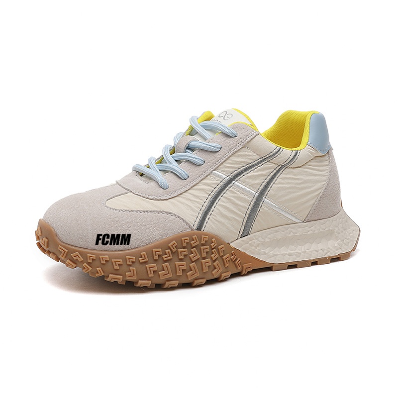 

Нескользящие, дышащие, увеличивающие рост низкие кроссовки для детей и подростков FCMM, бежевый/синий