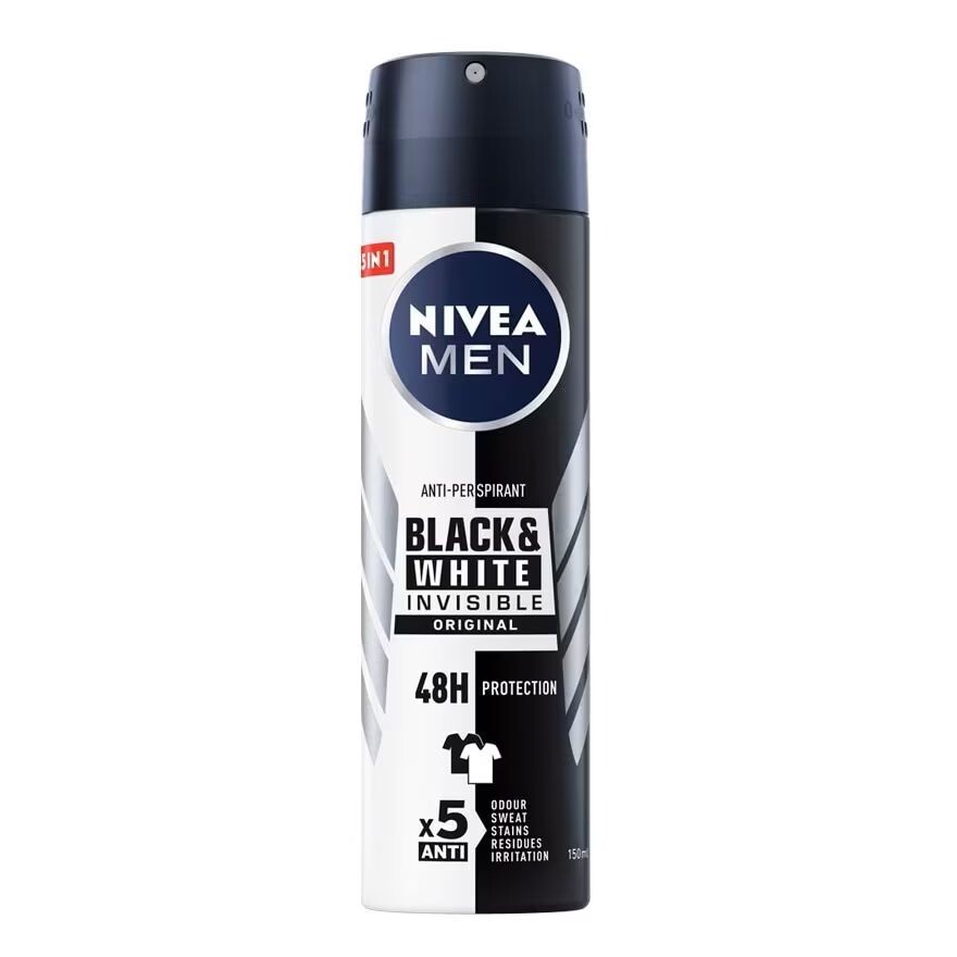 

Nivea NIVEA Men Дезодорант-спрей Черный Белый 150 мл. สเปรย์ ลดเหงื่อ ระงับกลิ่นกาย ผู้ชาย, White
