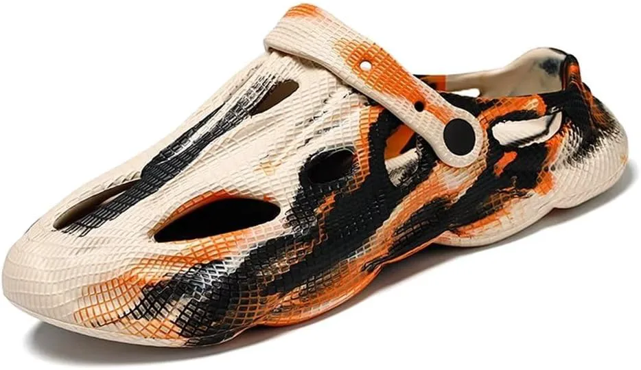 

Мужские сандалии Jakcuz, спортивные, на слайд с закрытым носком для активного отдыха и походов, быстросохнущие, легкие пляжные с ремешком сзади, желтый