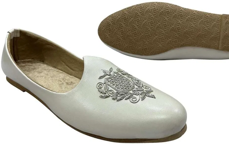 Step n Style Мужские кремовые туфли джутти в пенджаби на плоской подошве в этническом стиле ручной работы шервани моджари индийские джутти — фото 4