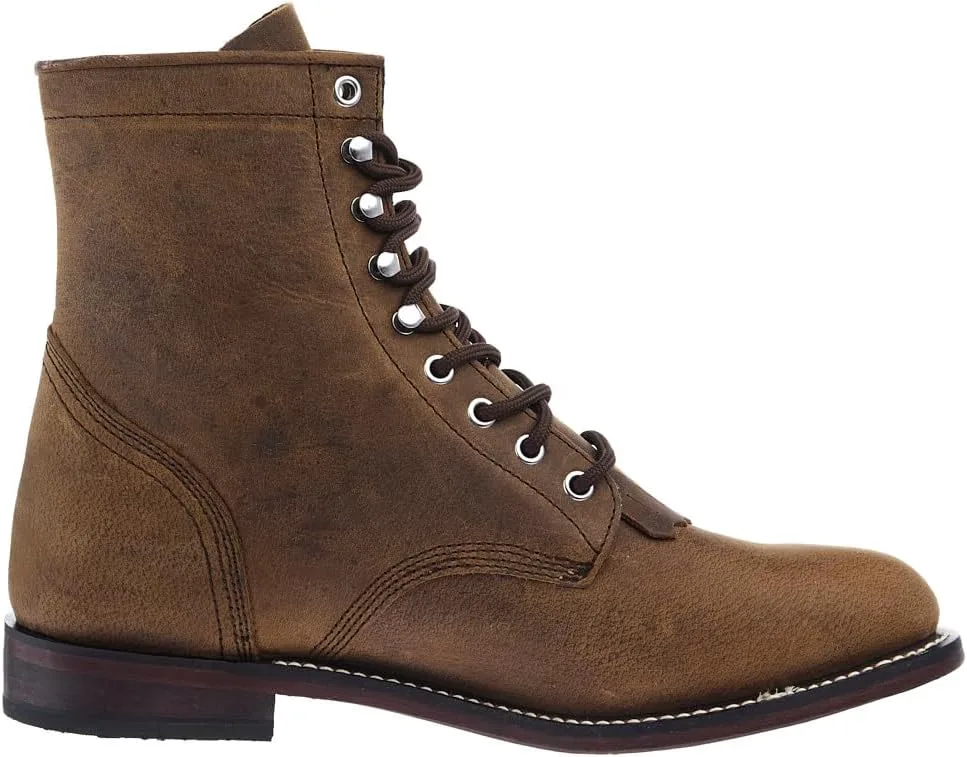 Мужские коричневые ботинки Justin Boot Company из водяного буйвола, 7 дюймов, с шнуровкой Roper — фото 4
