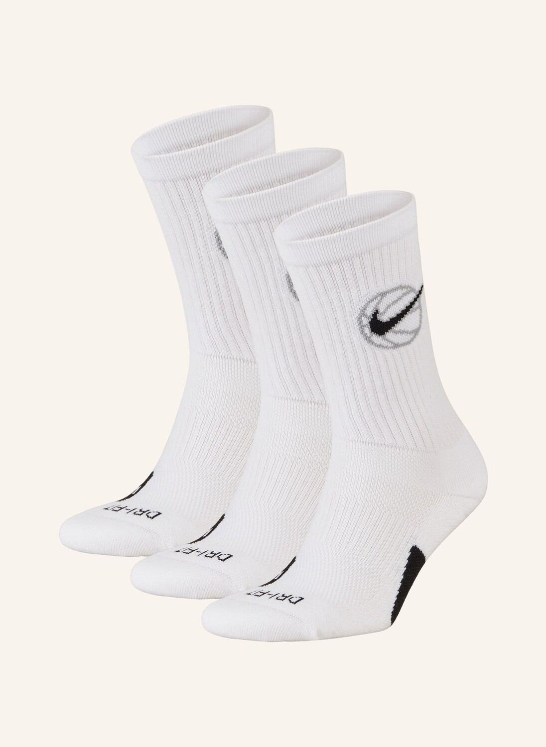 

Комплект из 3 носков everday crew Nike, цвет 100 WHITE/BLACK