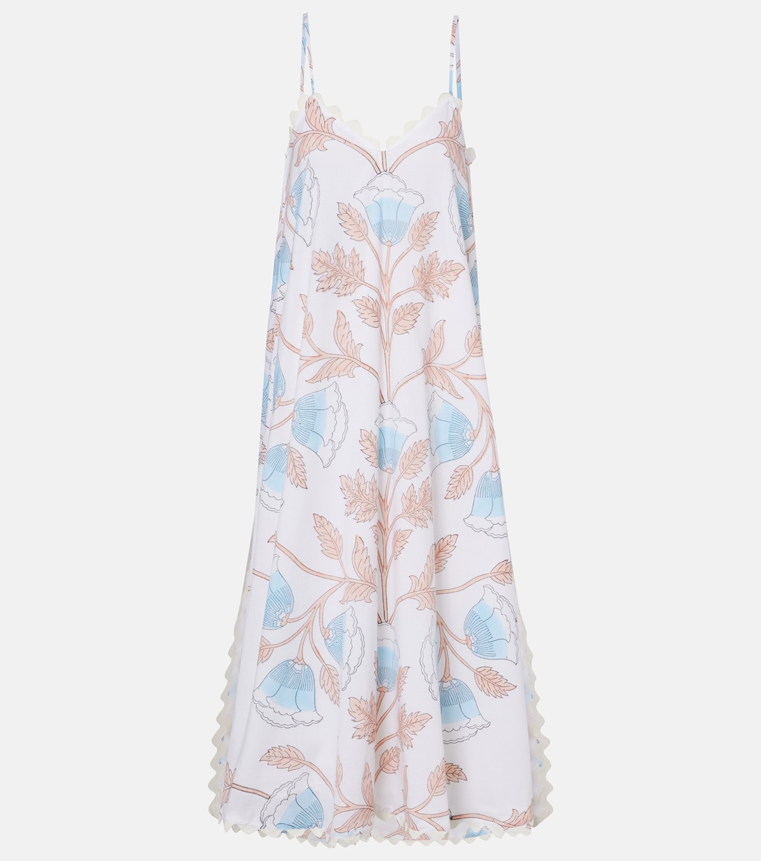

Хлопковое платье-сорочка с принтом Juliet Dunn, White/Pale Blue/Bronze