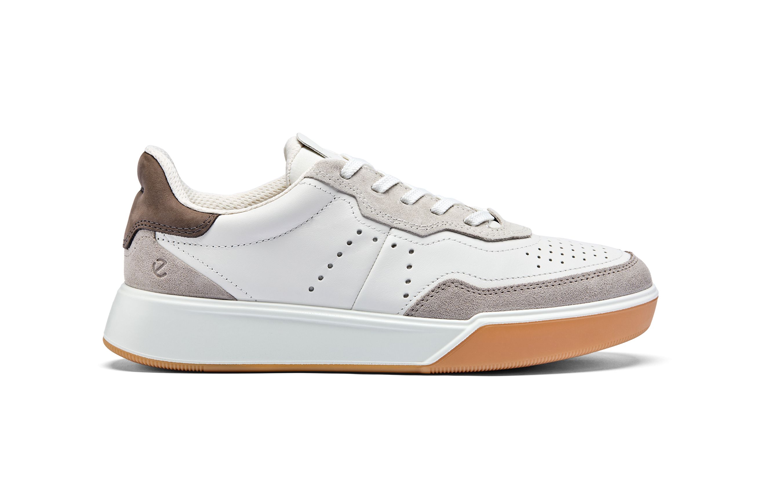 Ecco SS26 Street Sneakers, мужские кроссовки из коровьей кожи, низкие, повседневные, цвет Stone Gray — фото 3