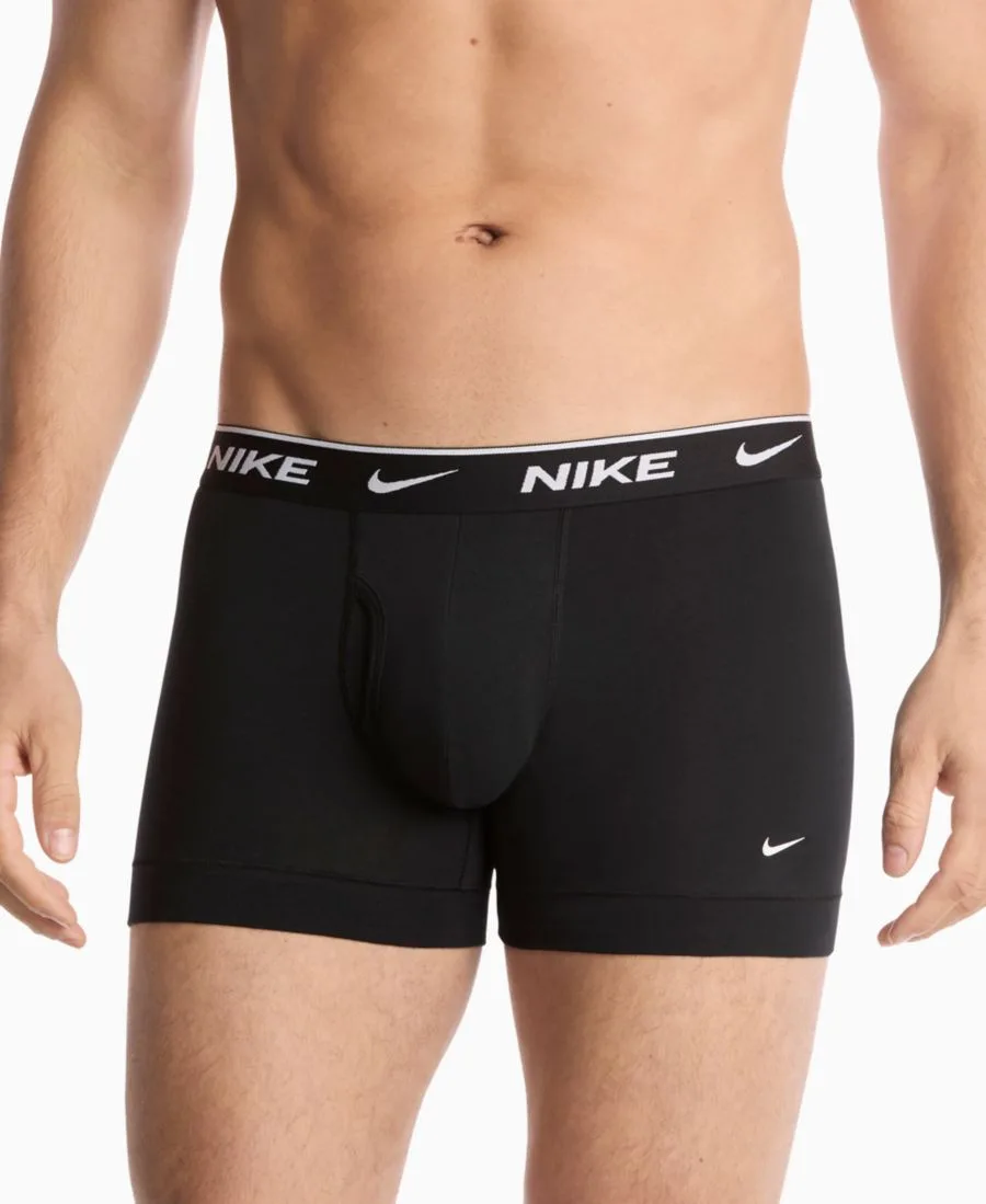 Мужские хлопковые эластичные плавки Dri-FIT Essential, комплект из 3 штук Nike, черный — фото 2