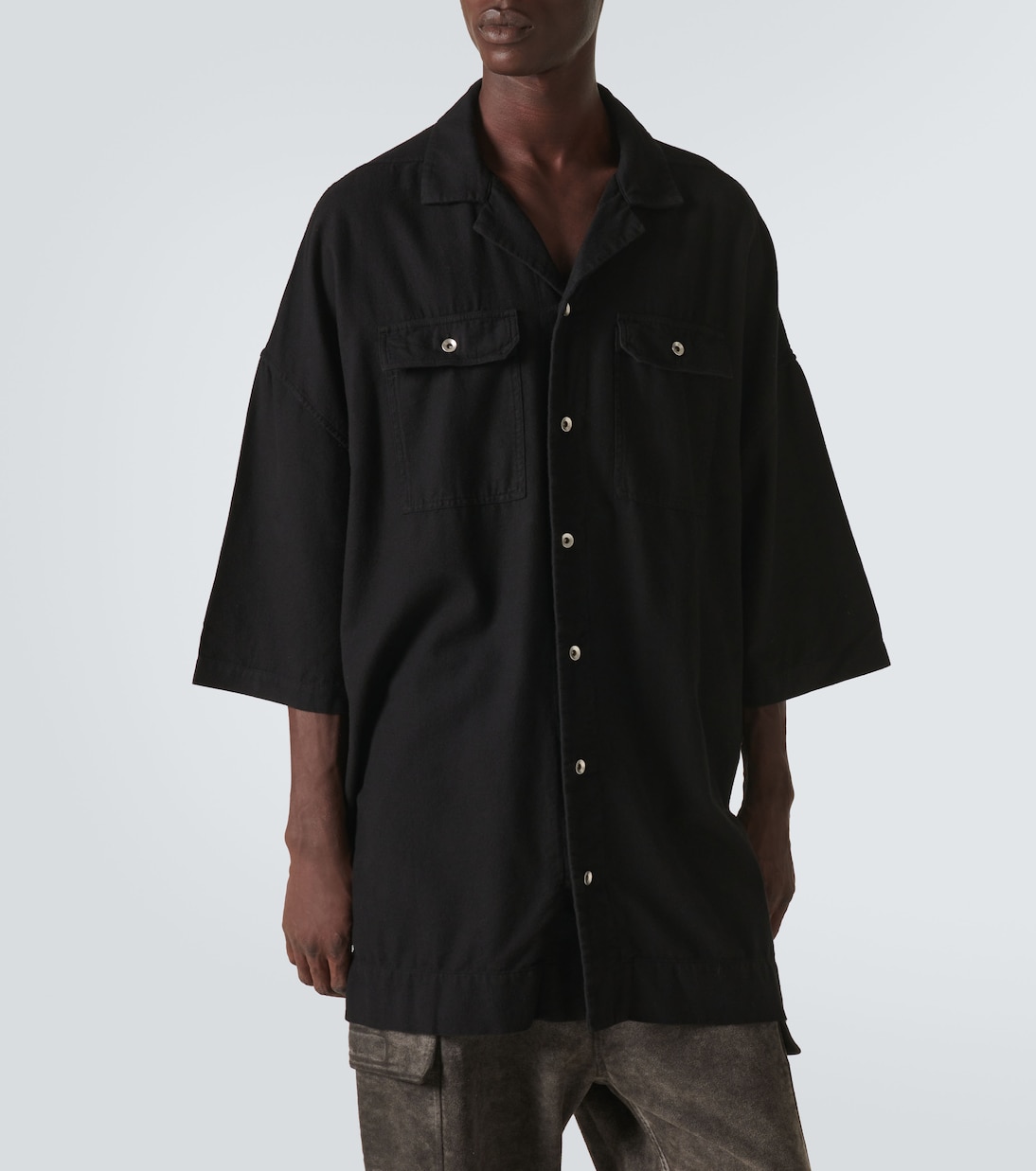Рубашка свободного кроя Magnum Tommy из хлопка Rick Owens, черный — фото 3