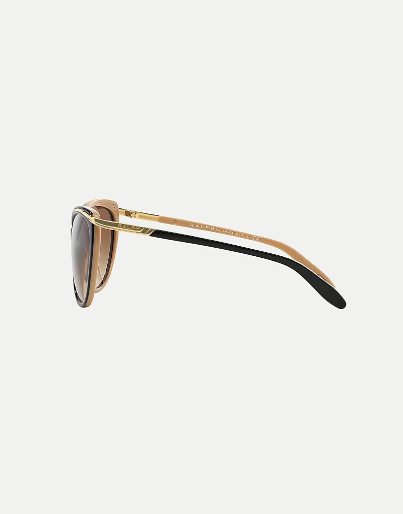 

Черные солнцезащитные очки «кошачий глаз» Ralph Ra5150 с коричневыми линзами