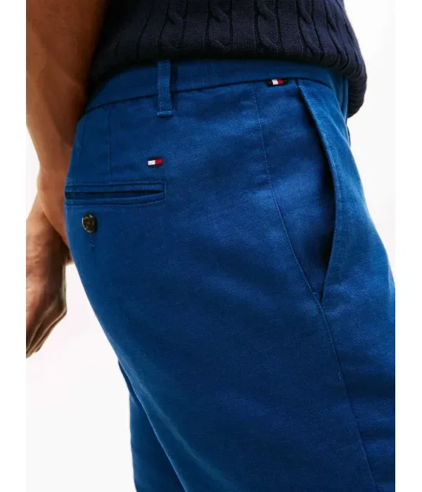 Льняные брюки-чиносы DENTON straight fit Tommy Hilfiger, синий — фото 4