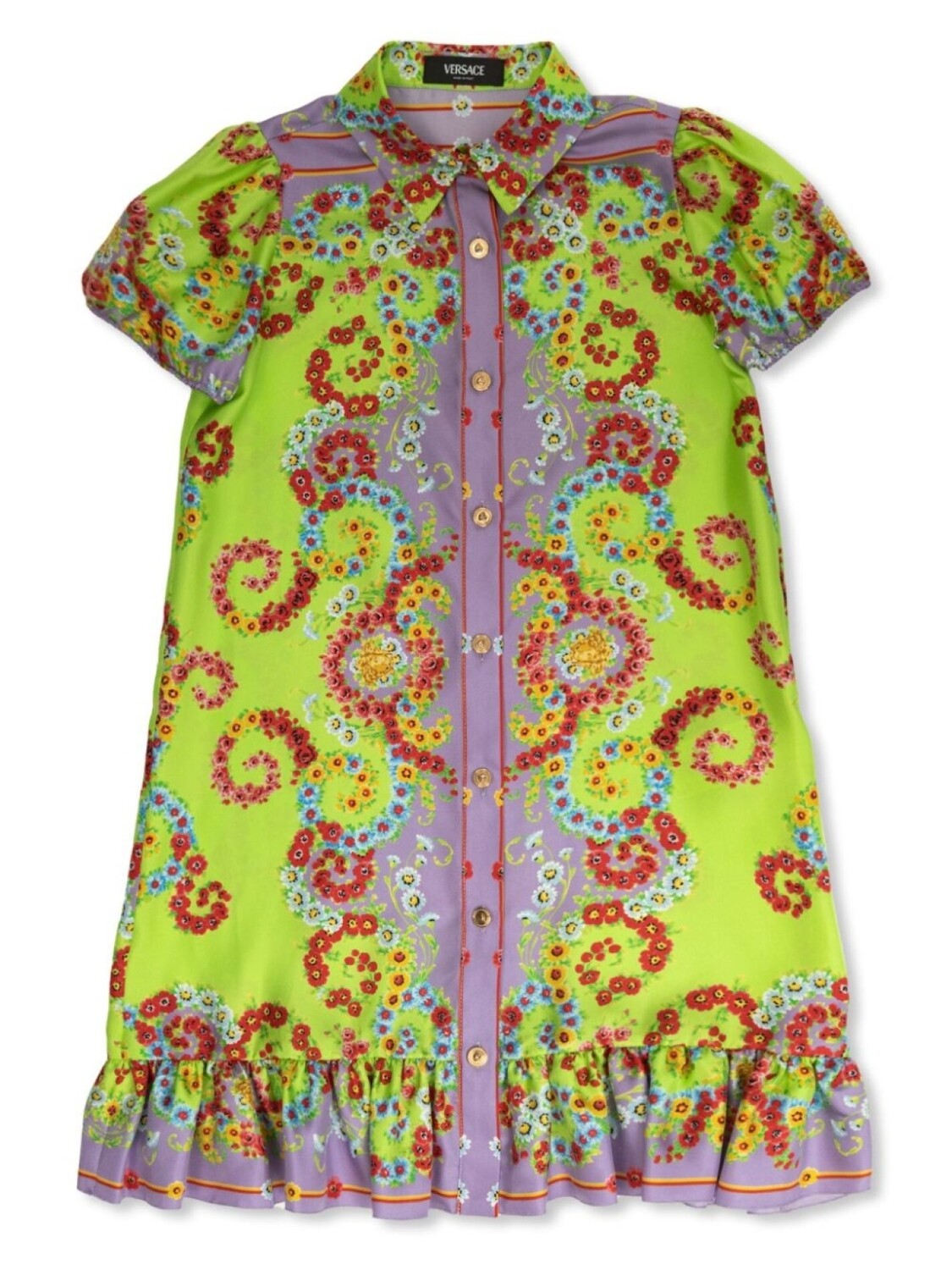 

Платье Versace Kids с цветочным принтом, розовый