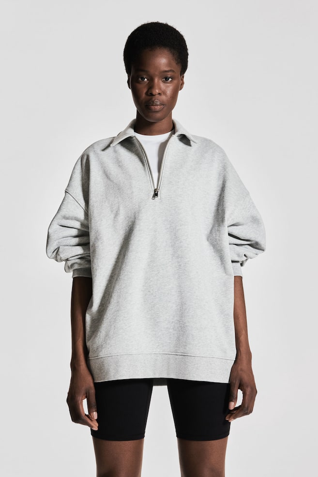 

Спортивная толстовка с воротником H&M, серый