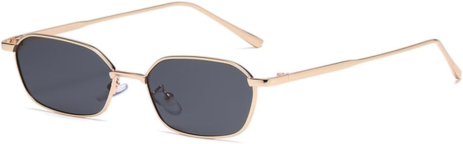 

LVTFCO Модные ретро солнцезащитные очки для женщин, маленькие, в стиле стимпанк, металлические, винтажные, с градиентным покрытием, защита от УФ-излучения UV400, Gold Frame Black