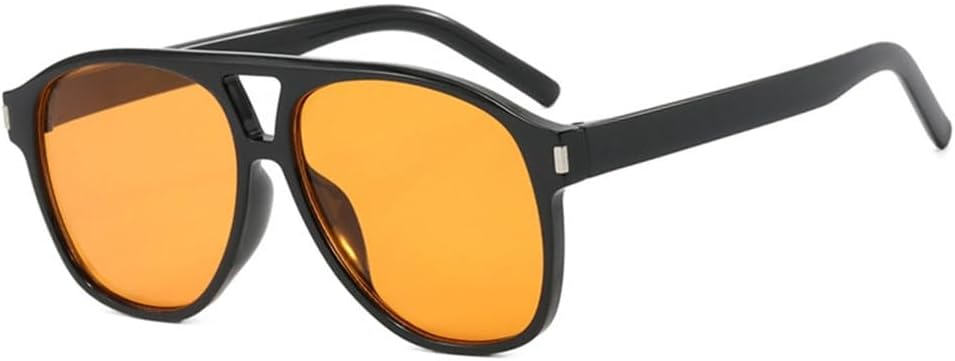 

Солнцезащитные очки в крупной оправе для женщин и мужчин, в стиле панк, с заклепками, защита от УФ-излучения UV400, для занятий спортом на открытом воздухе, бега и езды, леопардовый синий цвет Generic, Black Orange