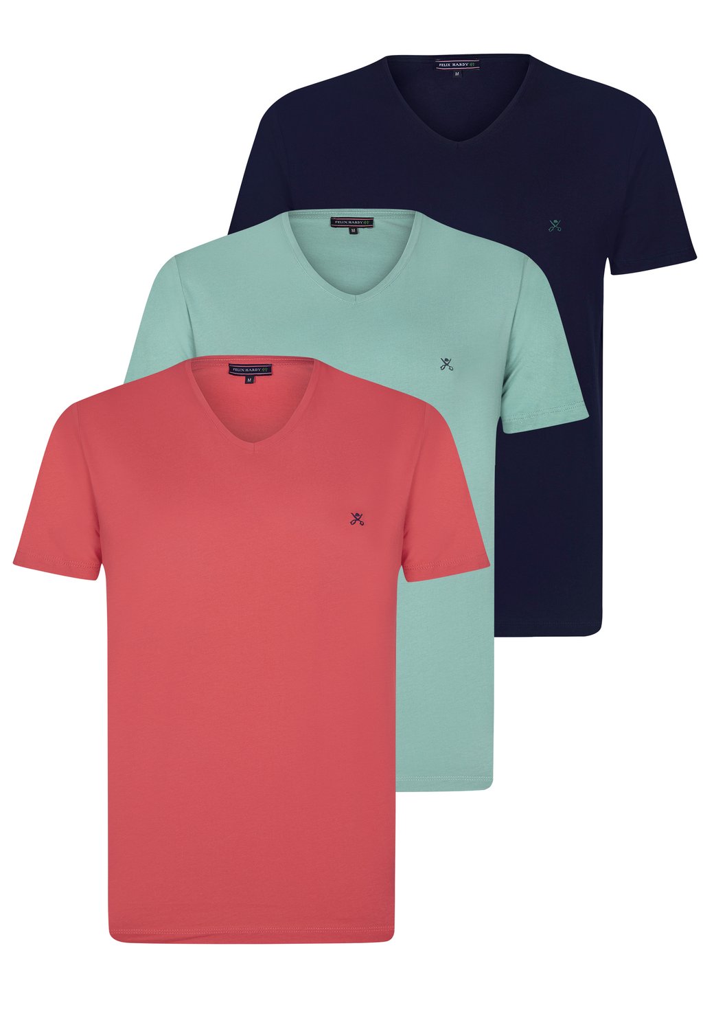 

Базовая футболка 3 PACK VNECK Felix Hardy, цвет pink green navy