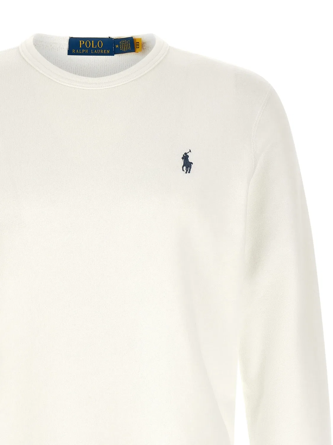 Хлопковый свитшот с петлевой изнанкой POLO RALPH LAUREN, белый — фото 3