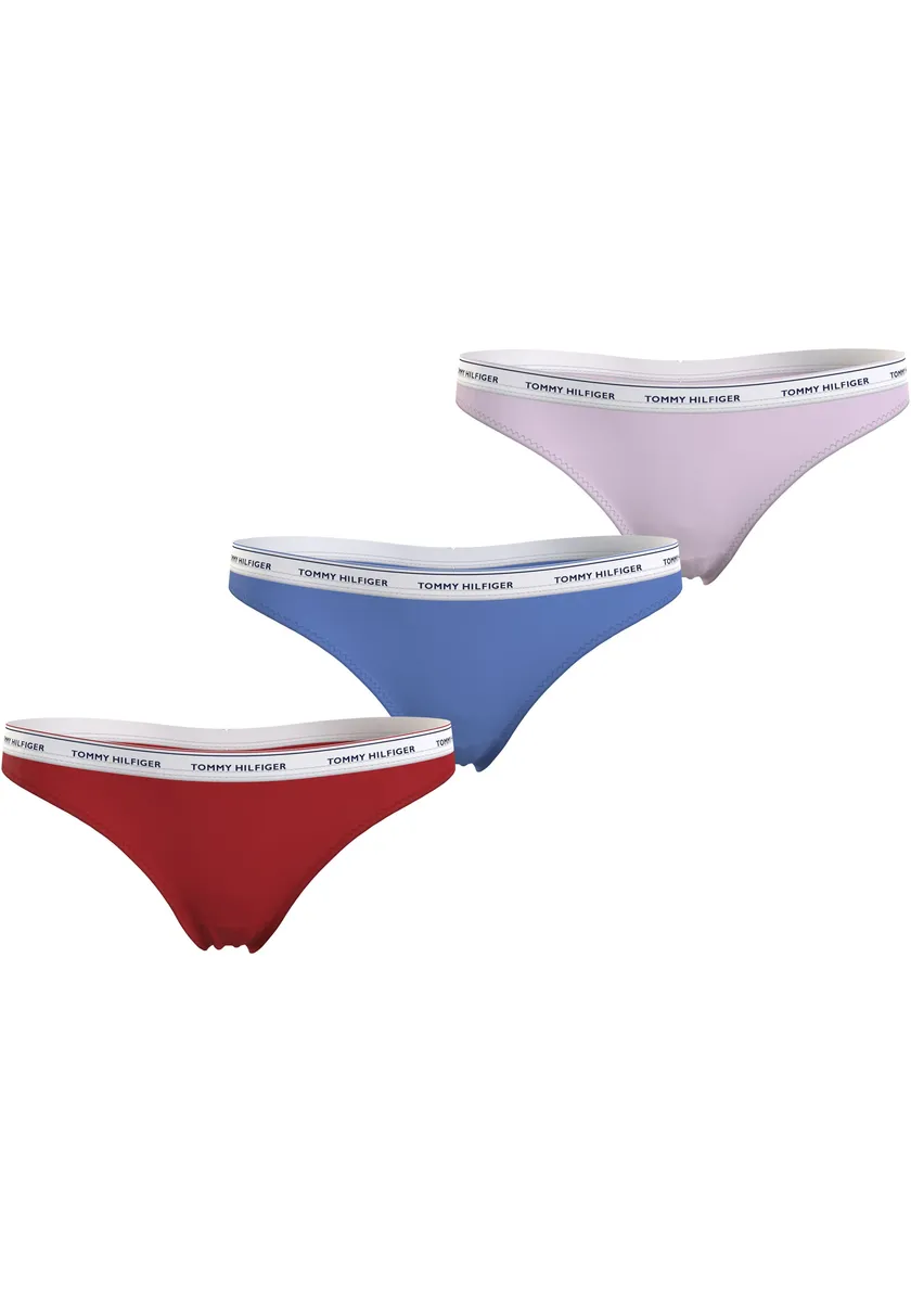 

Трусики Tommy Hilfiger Underwear "3 PACK THONG (EXT SIZES)" (3 шт. в упаковке), с поясом с логотипом Tommy Hilfiger, красный