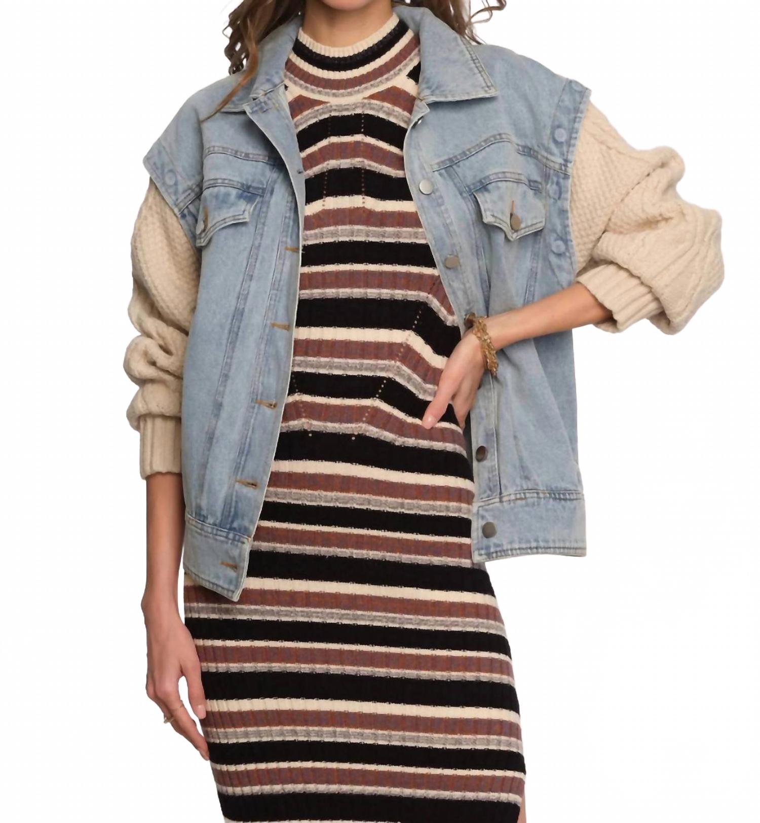 

Ланей вязаный свитер с рукавами куртка в речном цвете Heartloom, River